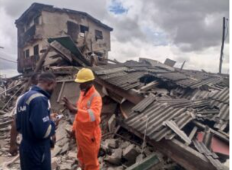 collapsed Lagos building —LASEMA