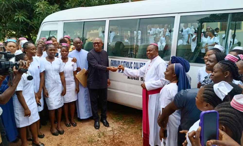 Grimard College of Nursing Sciences, Anyigba, receives 32-seater bus from Obi