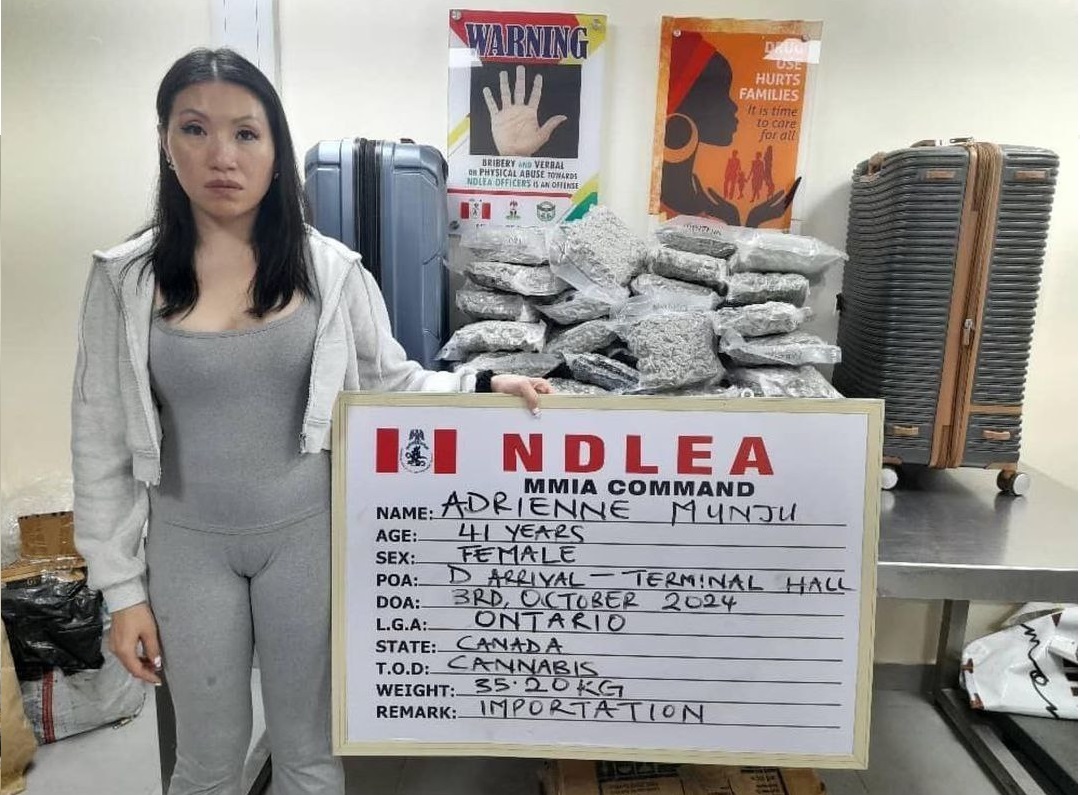 NDLEA nab Canadian woman with 35kg illicit drug