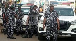 Police at protests venue in Lagos