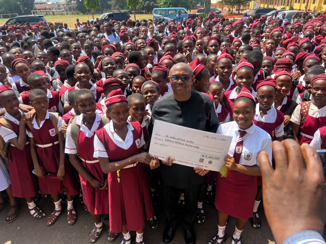 Presentation of N15m cheque to secondary school