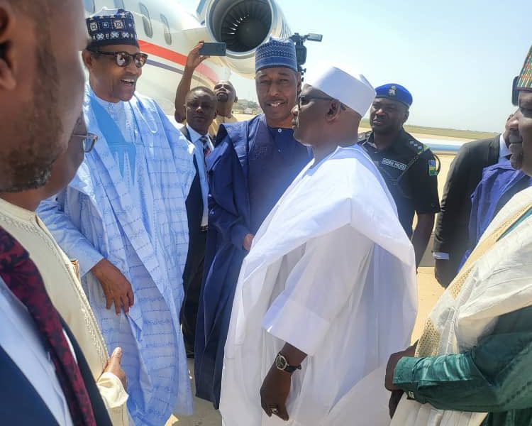 Ali Ndume receives Buhari on solidarity visit to borno