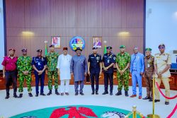 IGP Egbetokun with Heads of Security Agencies and Governor Sheriff in Delta 