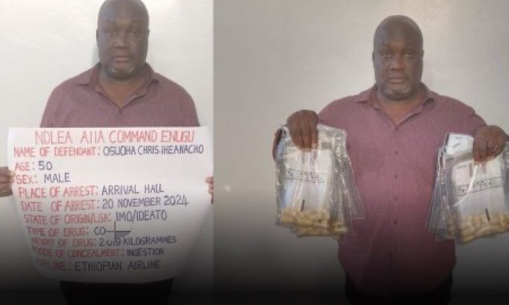 NDLEA nabs 50-year-old businessman with 90 wraps of cocaine