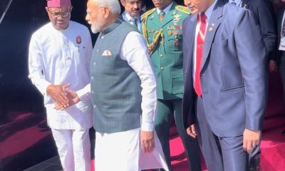 Wike receiving Indian PM at the Airport before going to Aso Rock