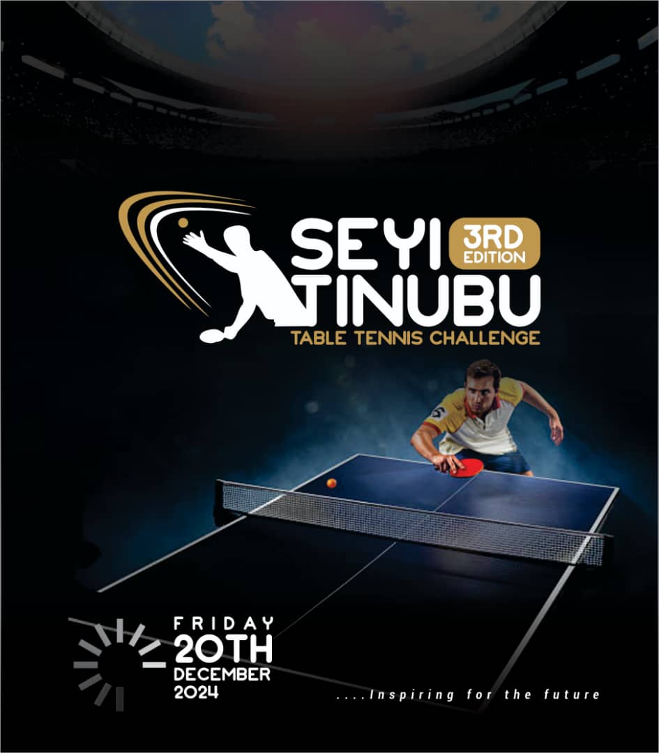 3rd edition of Seyi Tinubu Table Tennis Tourney shifted to December 20