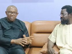 Peter Obi deliberating with Dele Farotimi 