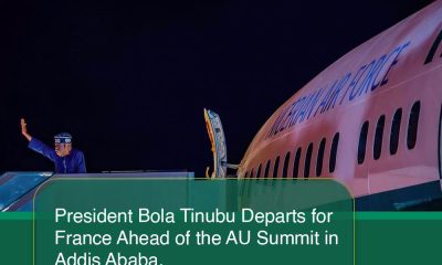 Tinubu departs for France