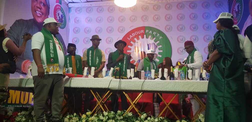 Abure, Labour Party NWC,GRV, Ekong welcomes former PDP Reps candidate defection