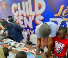 Children on vocational training during celebration