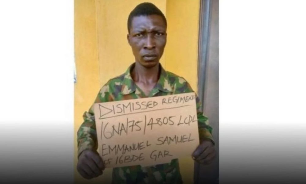 Nigerian Army dismisses soldier for armed robbery, hands him over to police