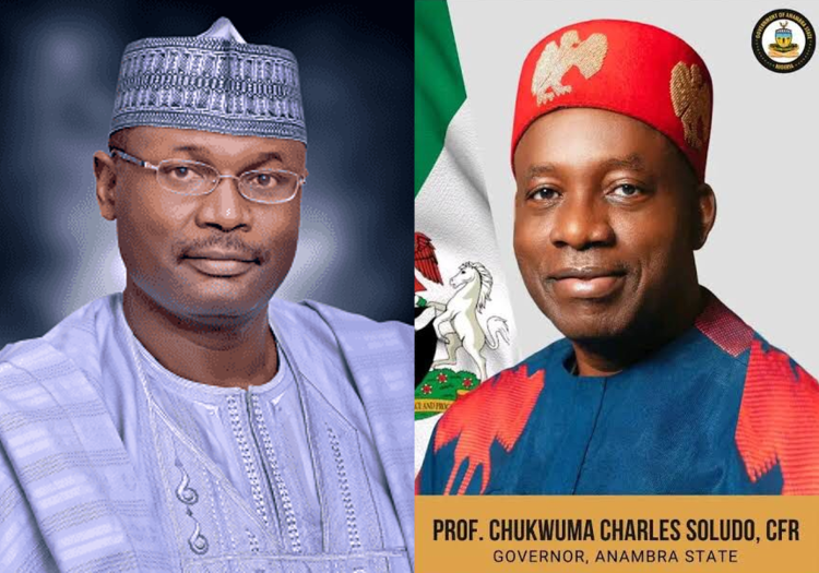 INEC Chairman, Mahmood Yakubu and Governor Soludo Pix