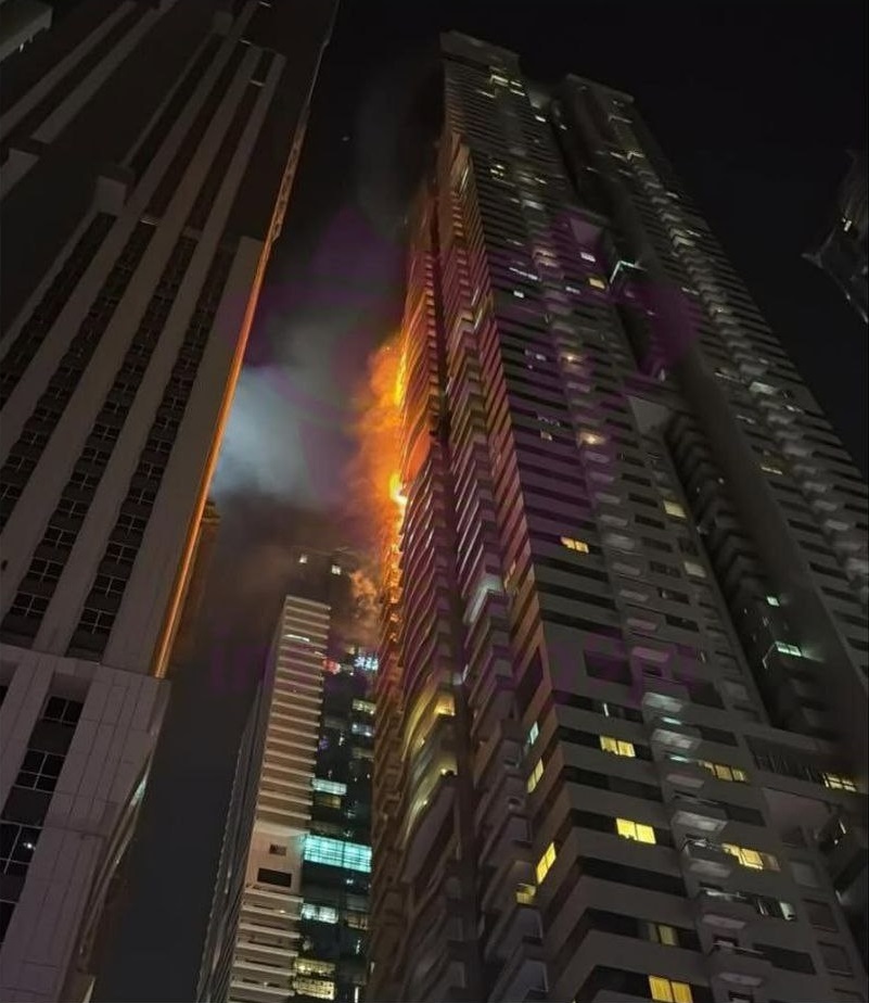 Massive fire erupts in Dubai Marina skyscraper, 3,800 evacuated safely