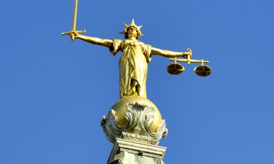 Scales of justice old bailey London UK.