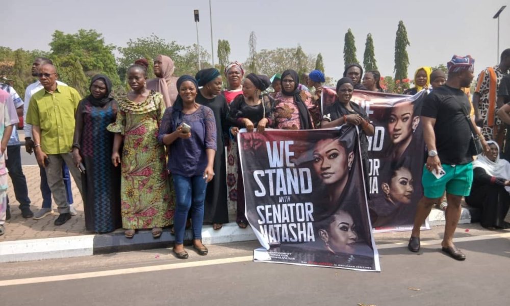 Pro-Natasha Protest Rocks National Assembly as Supporters Demand Her Unhindered Return to Senate