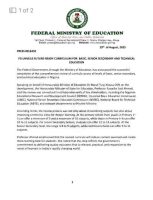 FG Unveils New Curriculum for Nigerian Schools 