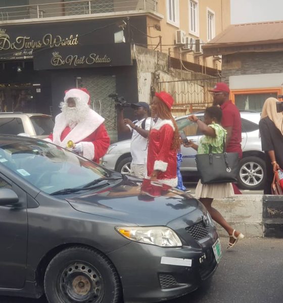 Yuletide: Desmond Elliott in santa costumes preaches love doles gifts to constituents