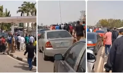 Chaos in Abuja as angry workers chase FCT Minister Wike’s convoy during back-gate exit