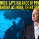 Musk flags power shift as China, India lead 2026 global growth