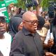 Peter Obi takes center stage in INEC protest as Atiku stays silent