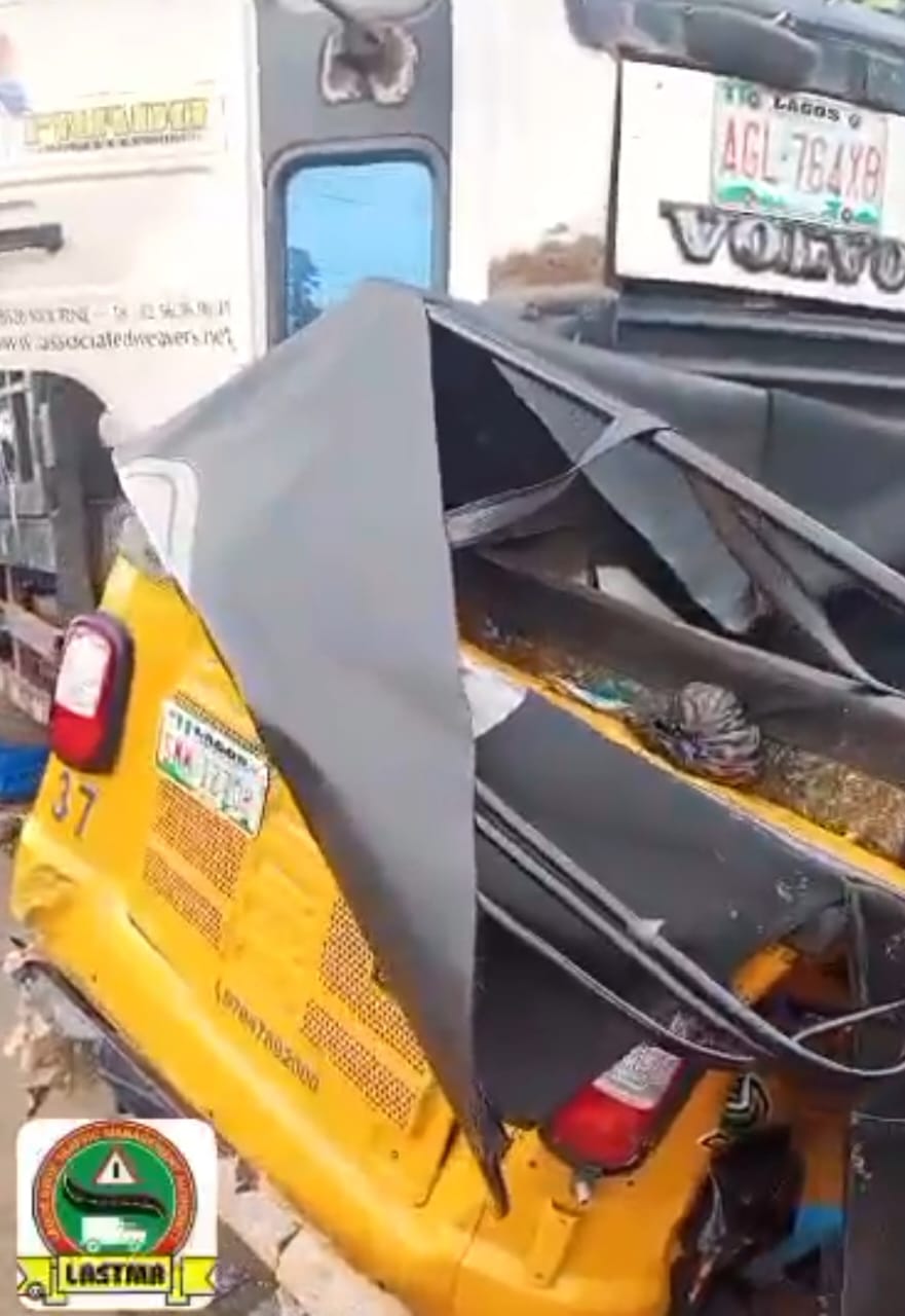 One dead, three critically injured in truck–tricycle collision at Epe junction