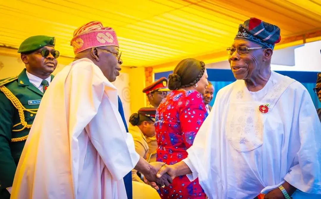 Tinubu hails Obasanjo as ‘towering influence’ on Nigeria, Africa at 89