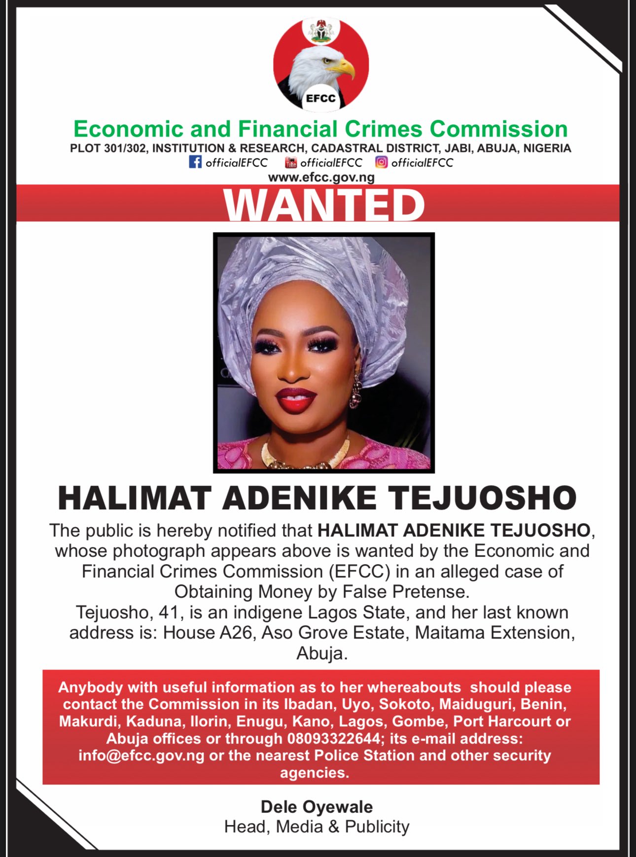 EFCC declares City Boy Movement women leader wanted over alleged fraud