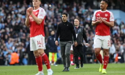 Arsenal suffer historic fourth straight domestic defeat after Manchester City loss