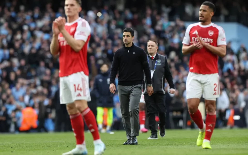 Arsenal suffer historic fourth straight domestic defeat after Manchester City loss