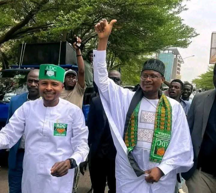 ADC crisis deepens as factional Chairman Nafiu Bala leads another protest in Abuja