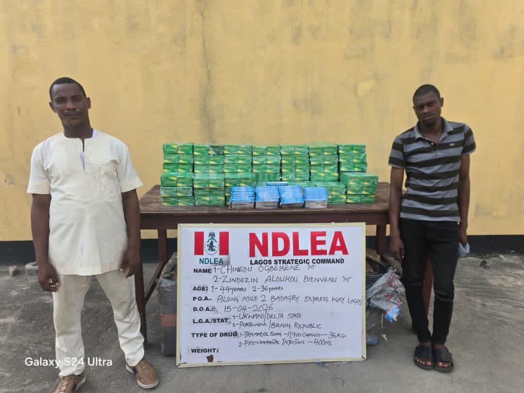 NDLEA intercepts cocaine in food flasks, cannabis in cement trailer