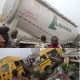 A fatal road accident involving a truck reportedly принадлежащий Lafarge Africa Plc has claimed the lives of three people, including two