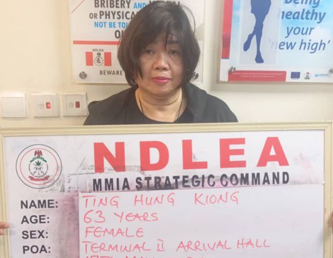 NDLEA arrests 63-year-old Chinese woman with 31kg synthetic cannabis