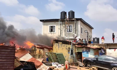 Panic in Lagos as residents, traders’ battle fire after explosion near Ojota Park