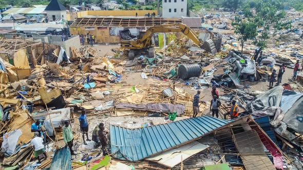 Lagos targets encroachment clears structures at Maiyegun-Lekki Beach (Video)
