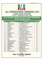 Lagos APC unveils House of Reps candidates for 2027 elections, Obasa others make list