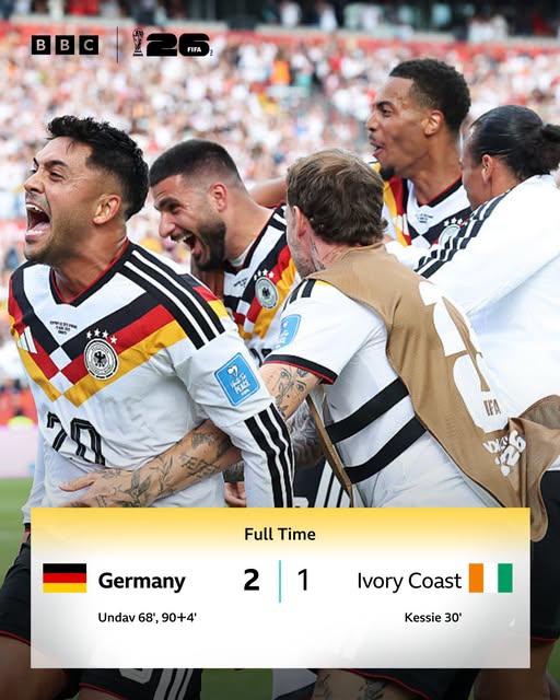Late Undav Strike Sends Germany past Ivory Coast in dramatic 2–1 finish
