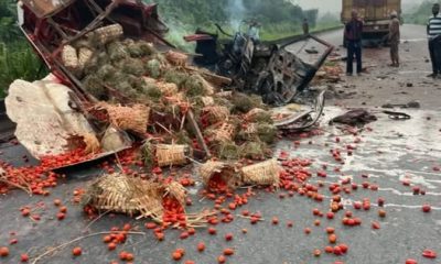 Two killed as truck, bus burst into flames in Ogun Expressway crash