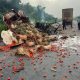 Two killed as truck, bus burst into flames in Ogun Expressway crash