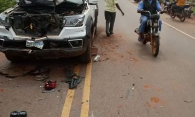 Two killed as motorcycle collides with pickup truck in Ogun