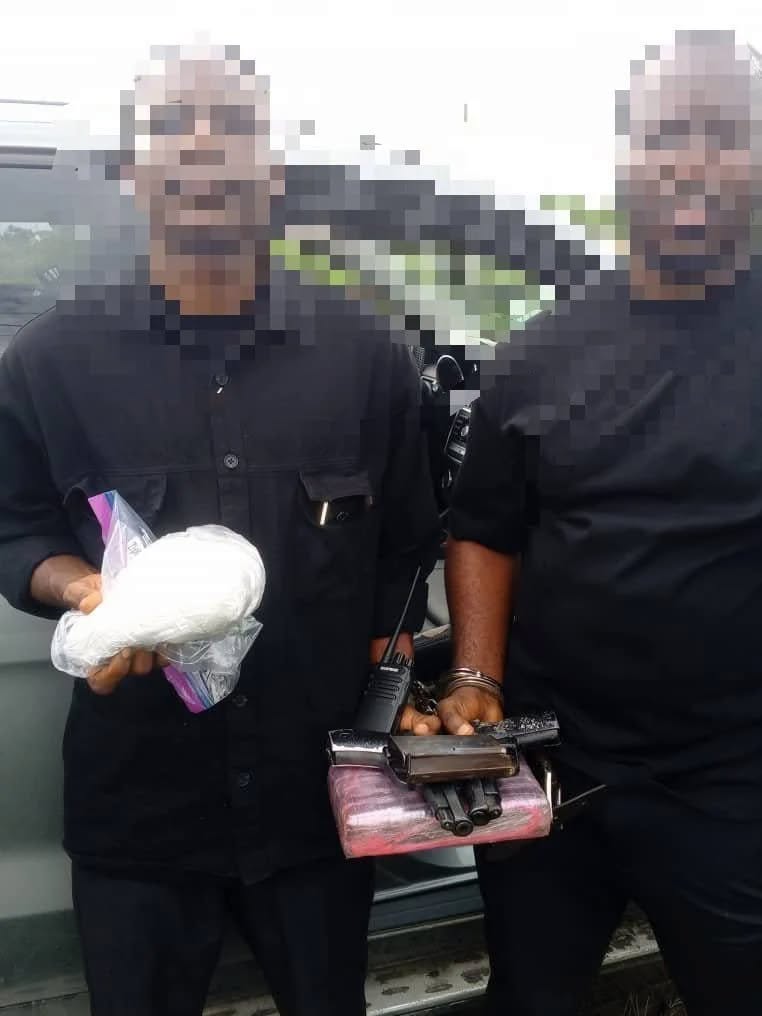 Police arrest two suspects, recover pistols, ammunition and suspected cocaine in Delta Highway operation