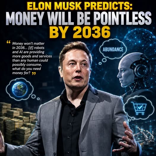 Musk predicts end of money by 2036 as AI, robots take over work