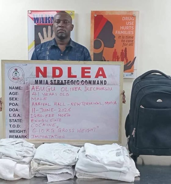 Italy-based businessman excretes 98 cocaine wraps at Enugu Airport — NDLEA
