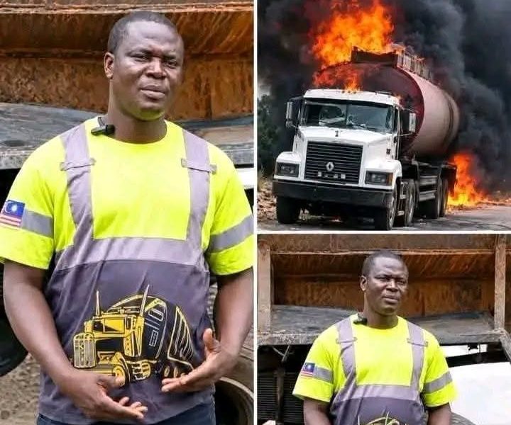 Tanker driver risks life to save lives after truck catches fire