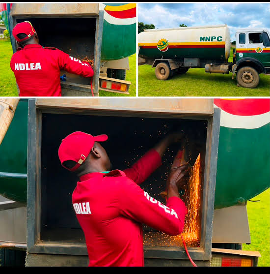 NDLEA intercepts fuel tanker with 2,145kg cannabis hidden in false compartment