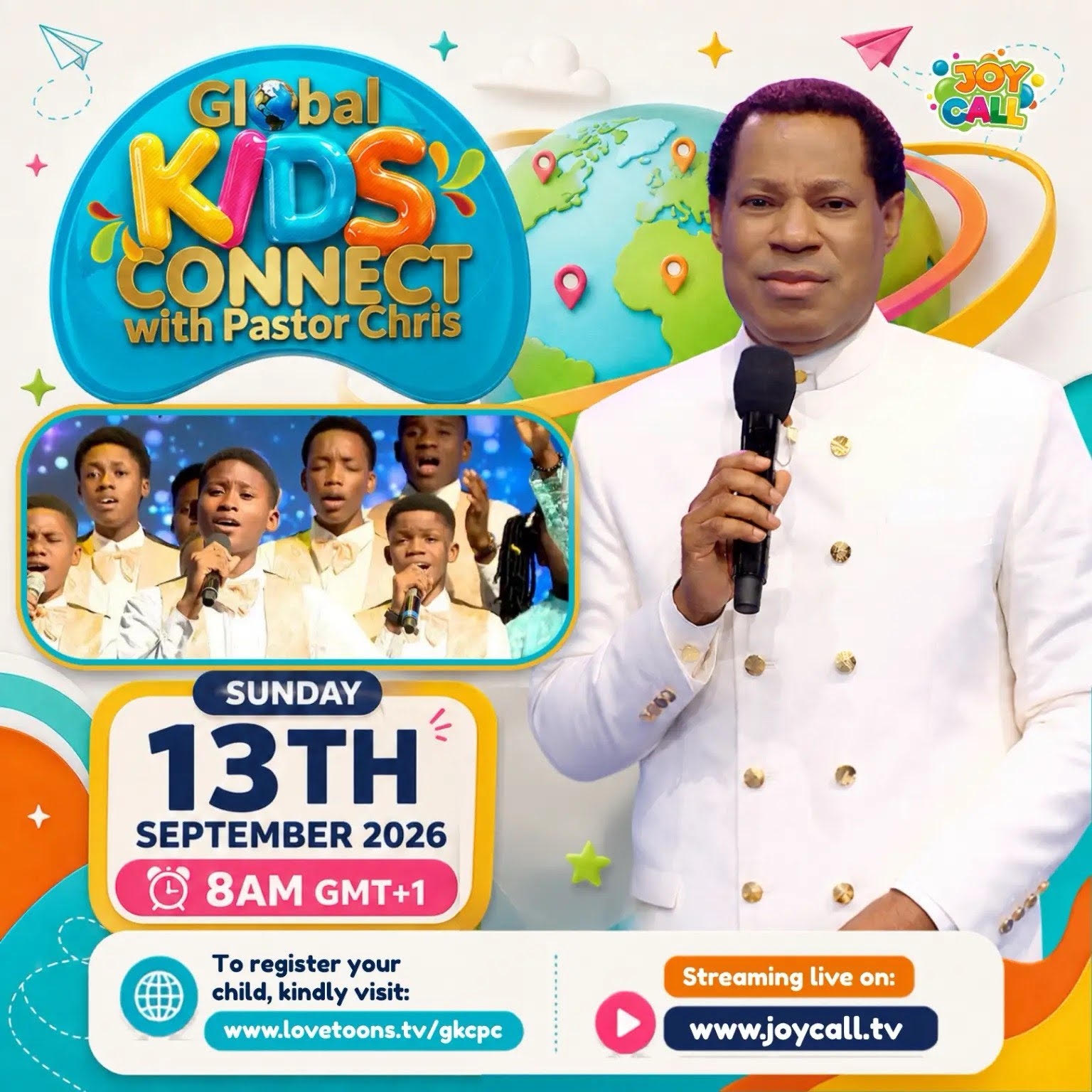 Global Kids Connect: Pastor Chris Set to Host Children Worldwide Today