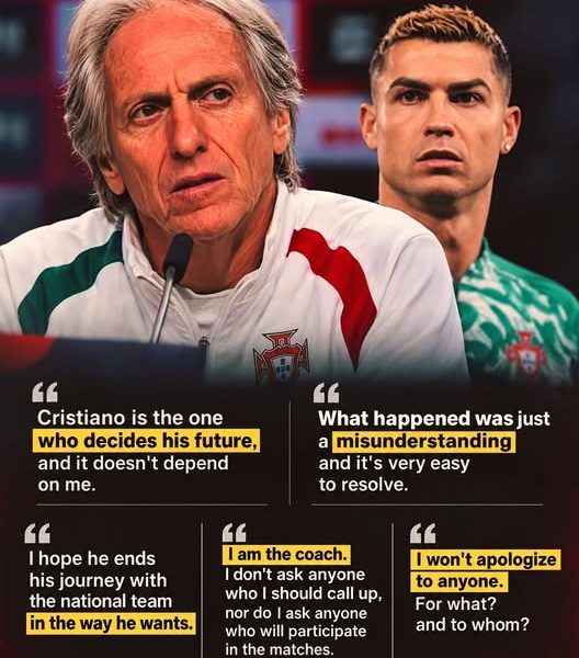 Jorge Jesus refuses to apologise to Ronaldo over Portugal row
